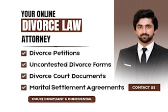draft divorce lawsuits, petitions, motions and paperwork for all US states