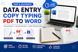 type handwritten notes, PDF and images into word