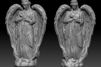 create high quality zbrush 3d sculpting, statue, character and 3d printable mode