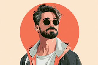 do a vector line art illustration