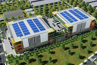 design cgi smart logistics hub,3d warehouse rendering,industrial complex archviz