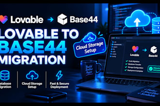 deploy lovable app, migrate lovable to base44 connect base44 to cloud storage
