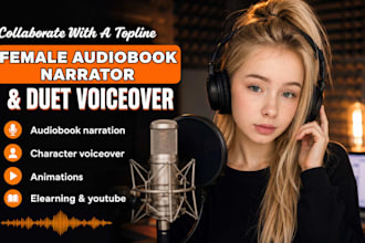 produce fiction novel, romance, duet female audible audiobook narrator for acx