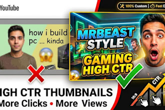 design high CTR youtube thumbnails