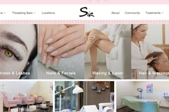 design beauty salon website, hair salon, nail salon  eyelash extension website