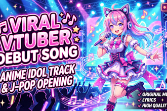 create viral vtuber debut song anime idol track jpop style opening character the