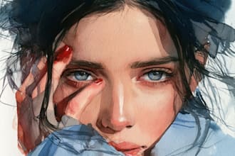 watercolor portrait painting, photo to watercolor portrait