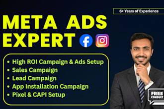 be your meta ads expert and setup high converting facebook ads campaign