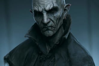 draw a horror and fantasy horror character art