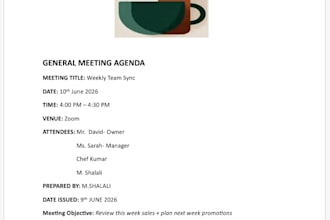 create general meeting agenda