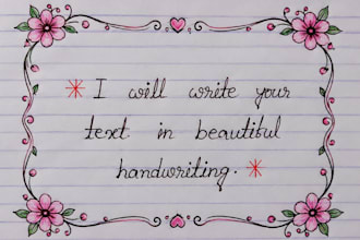 write your text in beautiful handwritten style