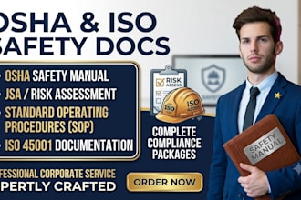 create osha safety manual, jsa, risk assessment, sop and iso 45001 documentation