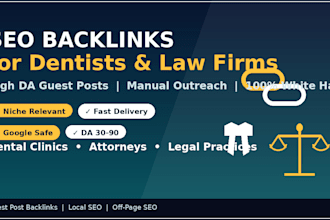 build dentist guest post backlinks and law firm SEO service