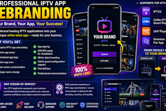 rebrand iptvx, chillio iptv smart player, uhf player and smarter pro app