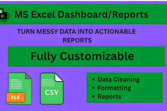 design professional excel dashboard and reports