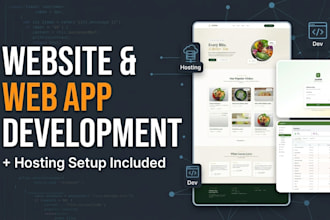 develop a responsive website or web application with hosting setup