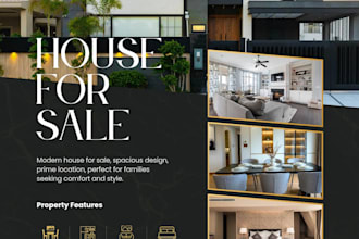 design real estate posts and instagram feed for cafe and salon