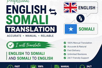 professionally translate english to somali and somali to english
