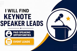 find keynote speaker leads, paid speaking opportunities event leads