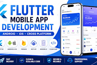 develop flutter mobile apps with firebase and restful api