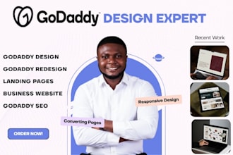 design godaddy website or redesign godaddy website with godaddy landing page