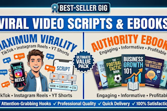 write viral video scripts for tiktok reels and shorts