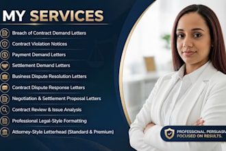draft breach of contract demand letter or  settlement letter as US attorney