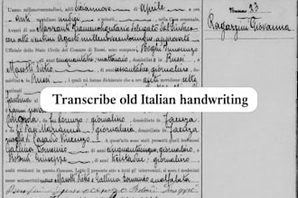 transcribe and translate old english and italian handwriting
