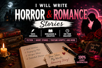 write engaging horror, romance and emotional stories