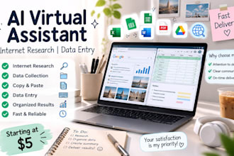 be your ai virtual assistant for data entry and internet research