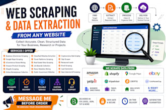 scrape business directories, ecommerce sites, and google maps