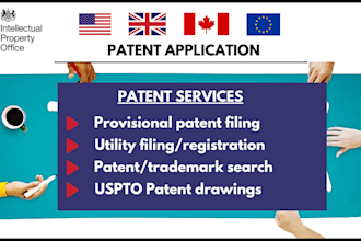 do patent search, patent drafting and patent filing for your invention