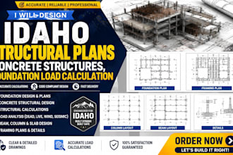 design idaho structural plans, concrete structures, foundation load calculation