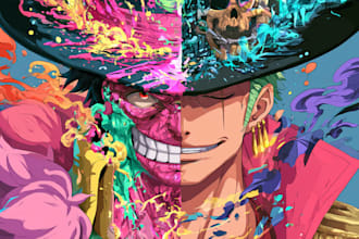 draw you into one piece anime character