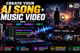 create a custom ai song and cinematic music video using suno ai udio murek veo3