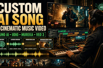 create a custom ai song and cinematic music video using suno ai udio murek veo3