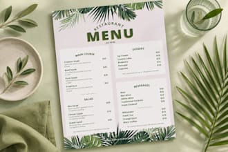 design a premium restaurant menu for your brand