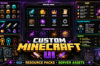 design custom minecraft gui, resource packs and server assets