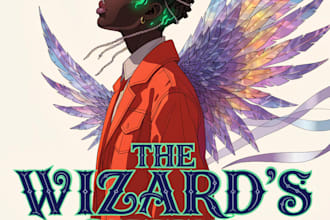 create a character art, book cover illustration, kdp, amazon