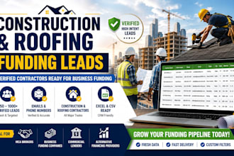 generate verified construction and roofing business funding leads