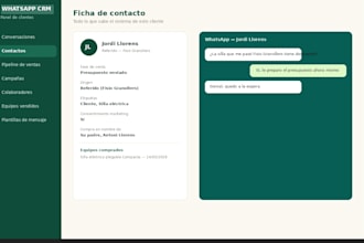 creo un CRM de whatsapp con gestión de campañas para tu tienda online