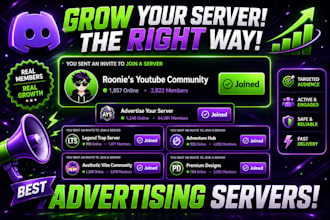 advertising and promote your discord server to real and active targeted members