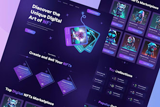 nft website design, nft marketplace, landing page design, ai nft design