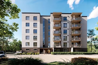 remodel apartment building,cgi architectural rendering,external elevation design