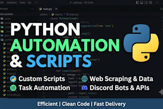 write a custom python script for automation or scraping
