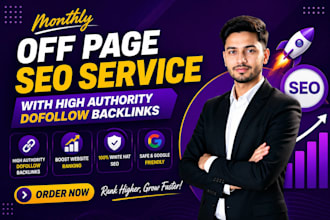 monthly off page SEO service with high authority dofollow backlinks