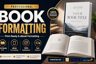 format your book kindle KDP, epub, paperback, hardcover book interior print book