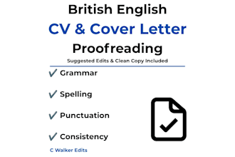 proofread your CV and cover letter in british english
