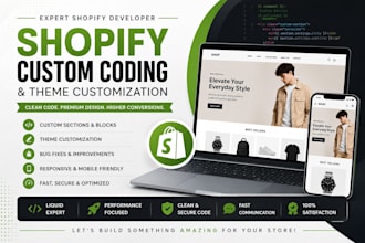 do shopify custom coding, theme customization, and bug fixes