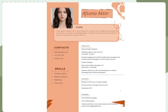 design a professional resume and CV in ms word